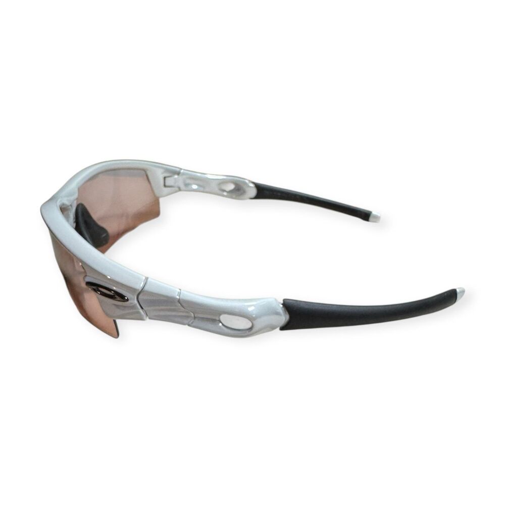 Oakley‎ Radar Path Sunglasses White Chrome/Orange Iridium Lens Sport Wrap Rare - Picture 4 of 10